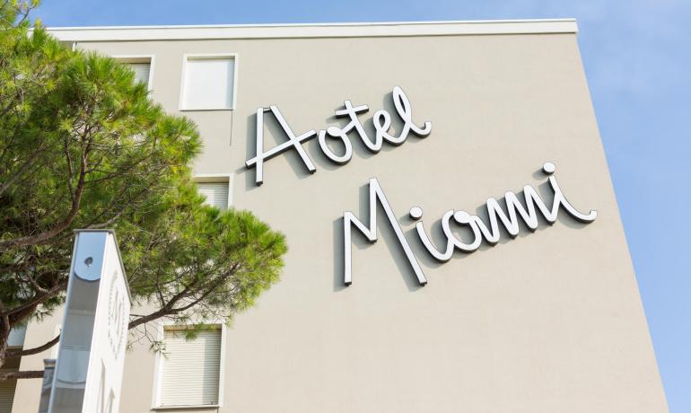 Hotel Miami with elegant and modern signage.